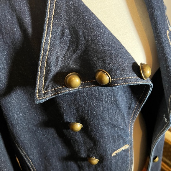 Denim jacket super chic tailored beautiful details size M - Picture 6 of 14